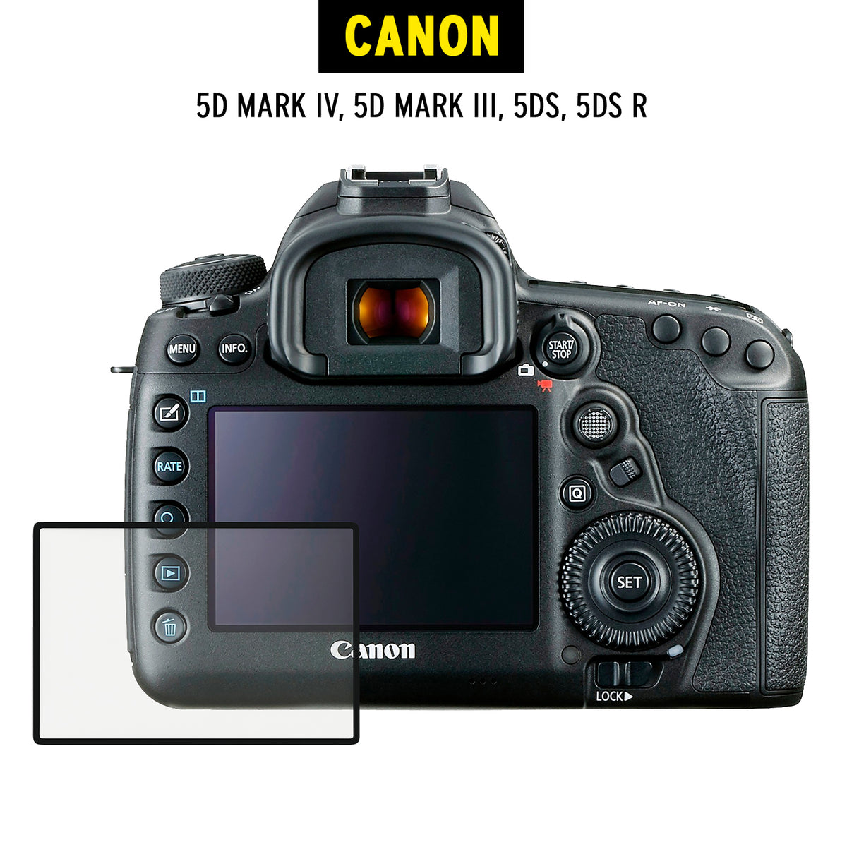Koah LCD Ultra Armor Screen Protector for Canon 5D Mark IV, 5D Mark III, 5DS, and 5DS R Cameras