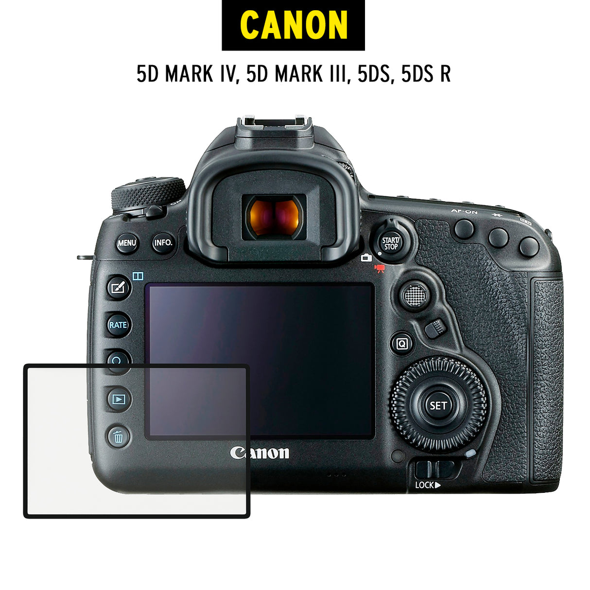 Koah LCD Ultra Armor Screen Protector for Canon 5D Mark IV, 5D Mark III, 5DS, and 5DS R Cameras