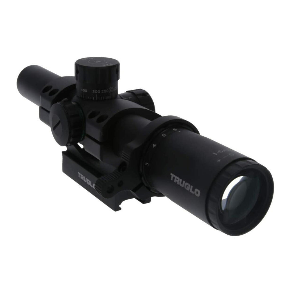 TruGlo Tru-Brite 30 Series 1-6x Illuminated Ring Dual-Color Mil-Dot Riflescope with Mount