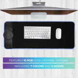 Kratos Power Gaming RGB Gaming Mouse Pad with 15W Wireless Charging