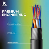 Kratos Power 6-Feet Long Tail Braided Aluminum Alloy USB-C to USB-A Cable (Black)