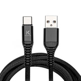 Kratos Power 6-Feet Long Tail Braided Aluminum Alloy USB-C to USB-A Cable (Black)