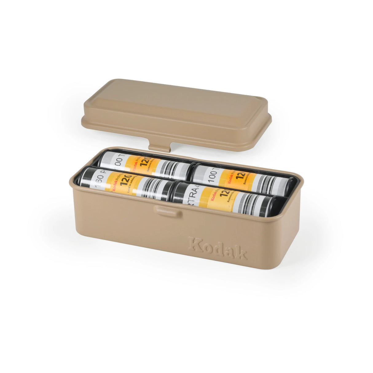 Kodak Steel 35mm and 120mm Film Roll Case (Holds 10 35mm or 8 120mm Rolls, Beige)