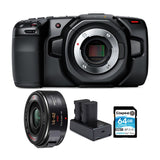 Blackmagic Design Pocket 4K Cinema Camera with O.I.S Lens. Replaceable Batteries and Memory Card