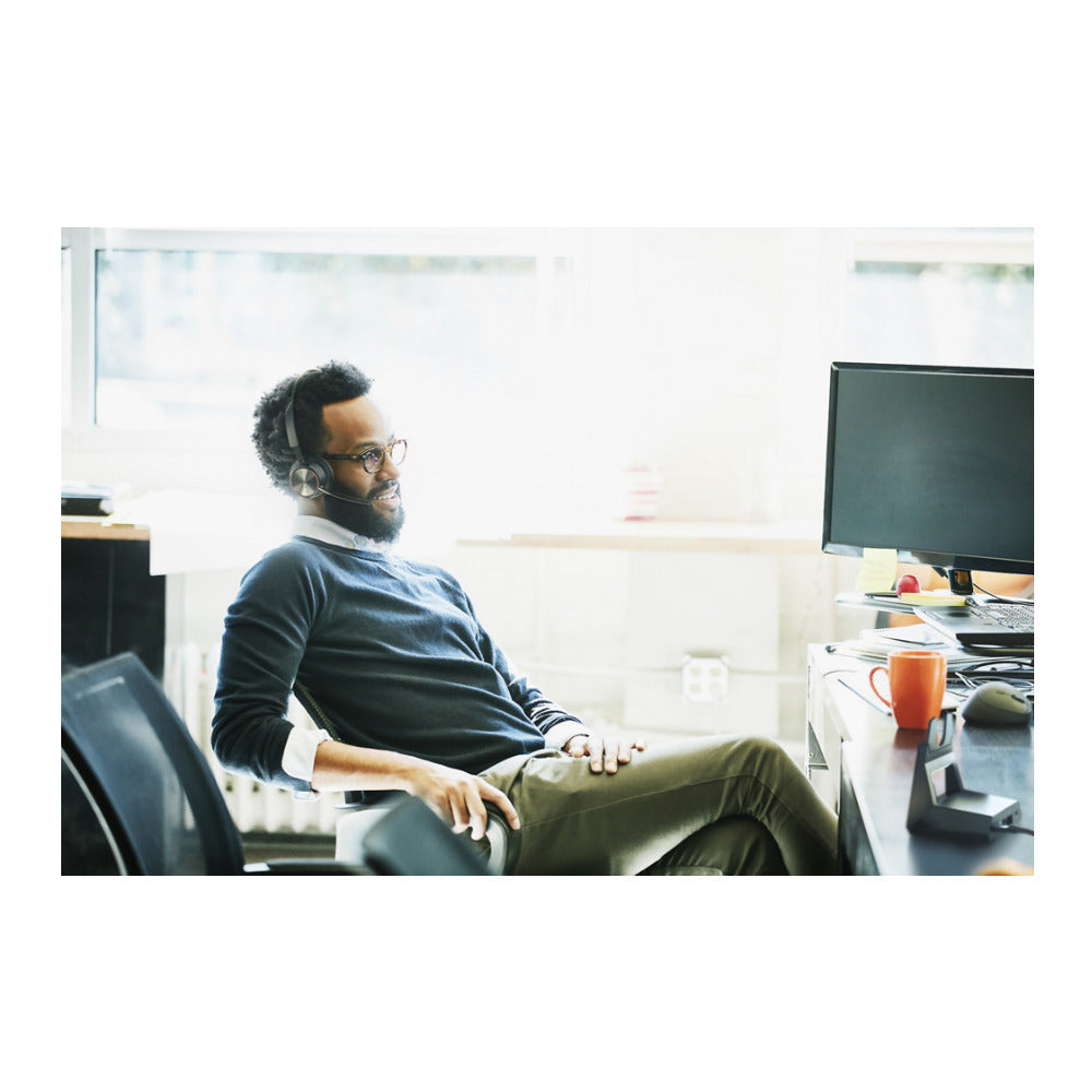 Plantronics Poly Voyager Focus 2 UC Stereo Bluetooth Headset with Stand