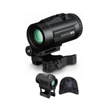 Vortex Micro3x Magnifier with Quick-Release Mount with Solar 2 MOA Red Dot and Hat (Black Camo)
