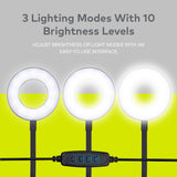 Knox Gear Selfie Ring Light Stand with Cell Phone Holder and Webcam/Camera Mount