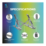 Kratos Power Aluminum Foldable Laptop Stand