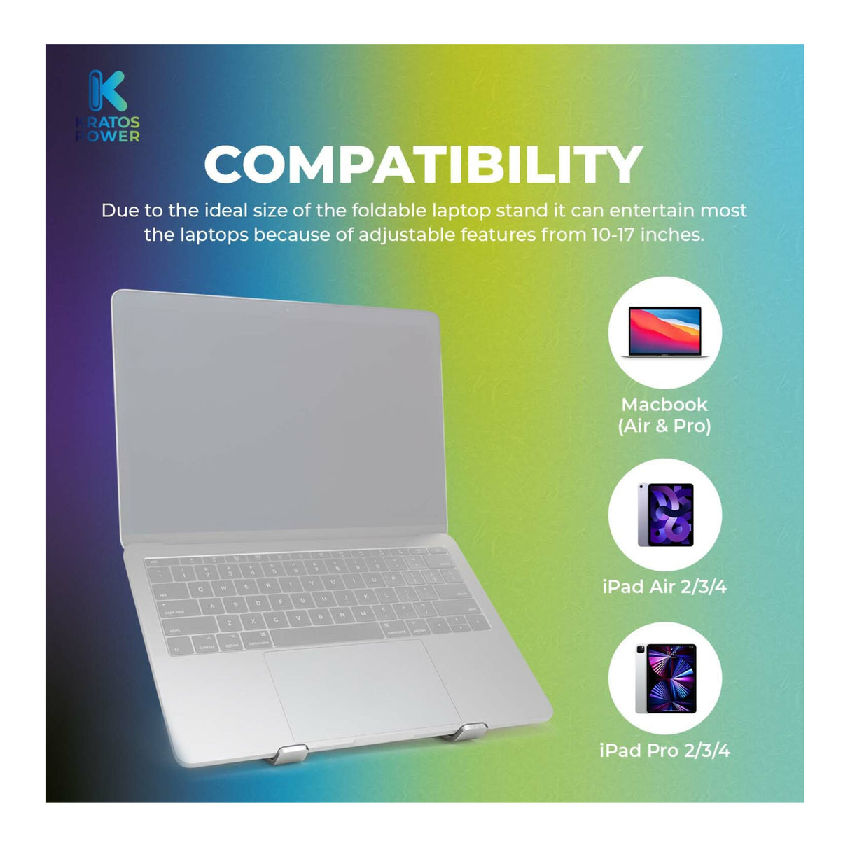 Kratos Power Aluminum Foldable Laptop Stand
