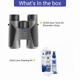 ZEISS 8x42 Terra ED Binoculars (Gray) - Compact and Lightweight Design with Cleaning Kit