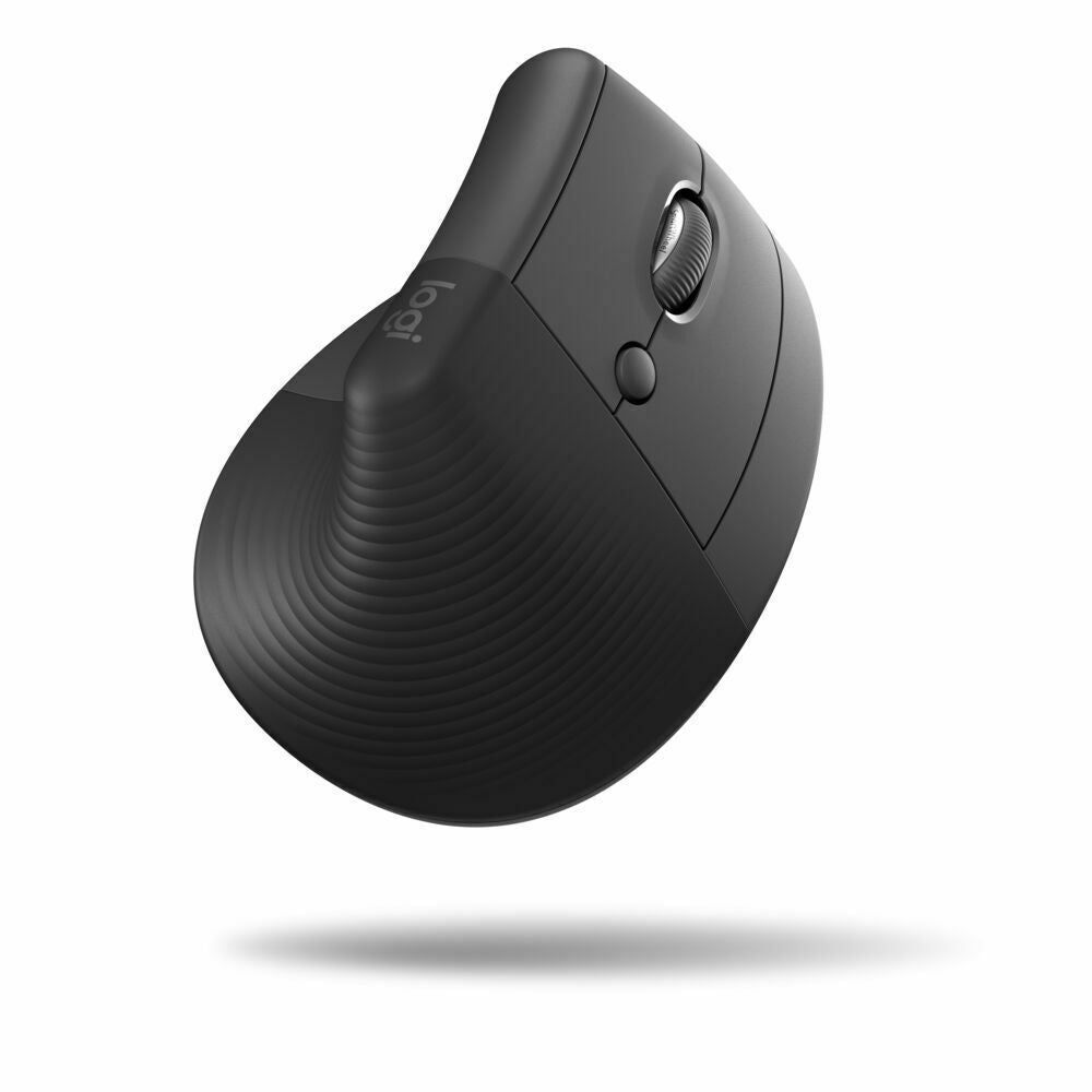 Logitech - Lift Vertical Wireless Ergonomic Mouse with 4 Customizable Buttons - Graphite)
