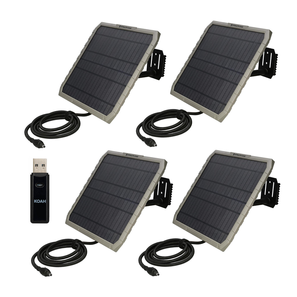 Stealth Cam FieldMAX EX 10-Inch Solar Panel (4-Pack) Bundle with Card Reader - 1