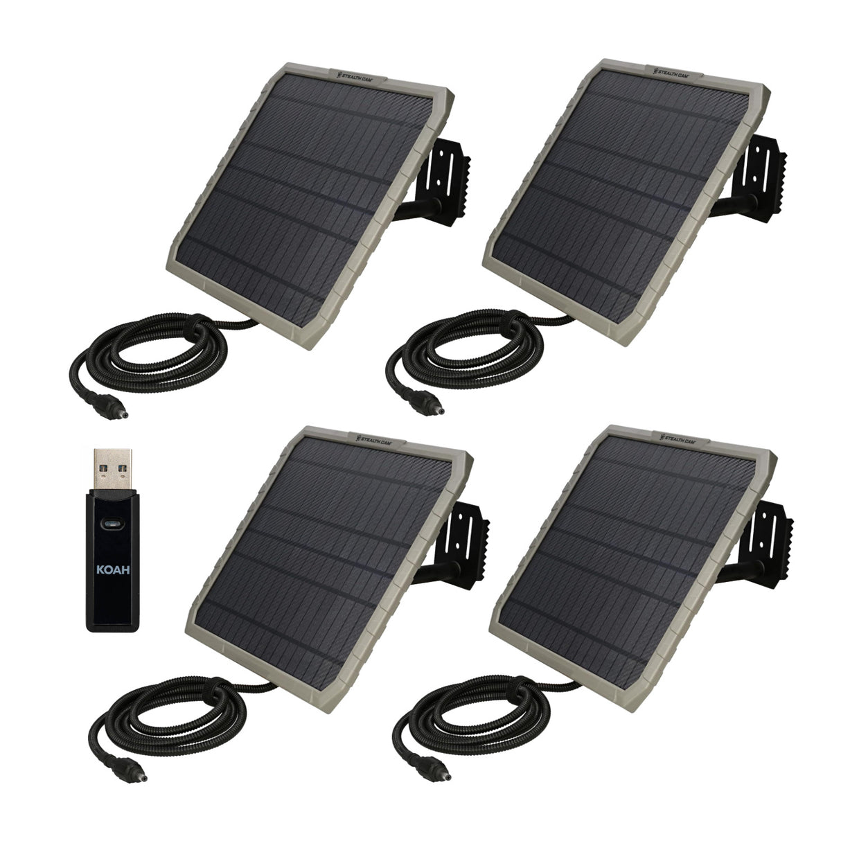 Stealth Cam FieldMAX EX 10-Inch Solar Panel (4-Pack) Bundle with Card Reader - 1