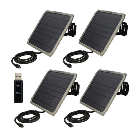 Stealth Cam FieldMAX EX 10-Inch Solar Panel (4-Pack) Bundle with Card Reader - 1