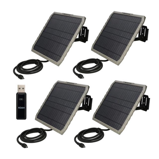 Stealth Cam FieldMAX EX 10-Inch Solar Panel (4-Pack) Bundle with Card Reader - 1