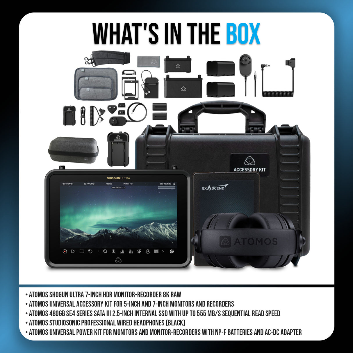 Atomos Shogun Ultra 7-Inch HDR Monitor-Recorder 8K Raw Bundle