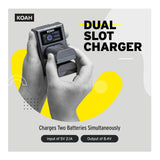 Koah Rechargeable 2250mAh Replacement Batteries for Canon LP-E6NH (2-Pack) and Dual LCD Charger