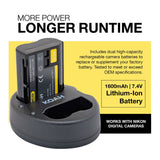 Koah Battery (2-Pack) and Dual Charger for Nikon EN-EL15B