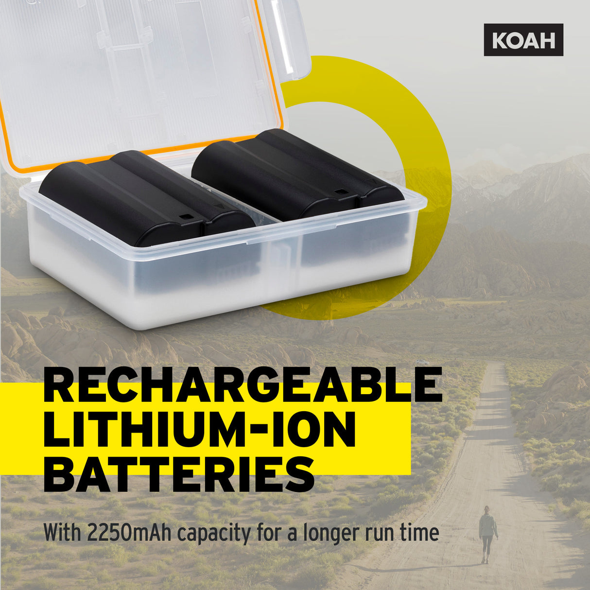 Koah Rechargeable 2250mAh Replacement Batteries for Nikon EN-EL15c (2-Pack) and Dual LCD Charger