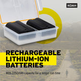 Koah Rechargeable 2250mAh Replacement Batteries for Nikon EN-EL15c (2-Pack) and Dual LCD Charger