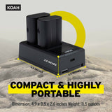Koah Rechargeable 2250mAh Replacement Batteries for Nikon EN-EL15c (2-Pack) and Dual LCD Charger