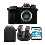 Panasonic LUMIX G9 20.3MP Mirrorless Camera Body with Camera Bag, Battery and Memory Card
