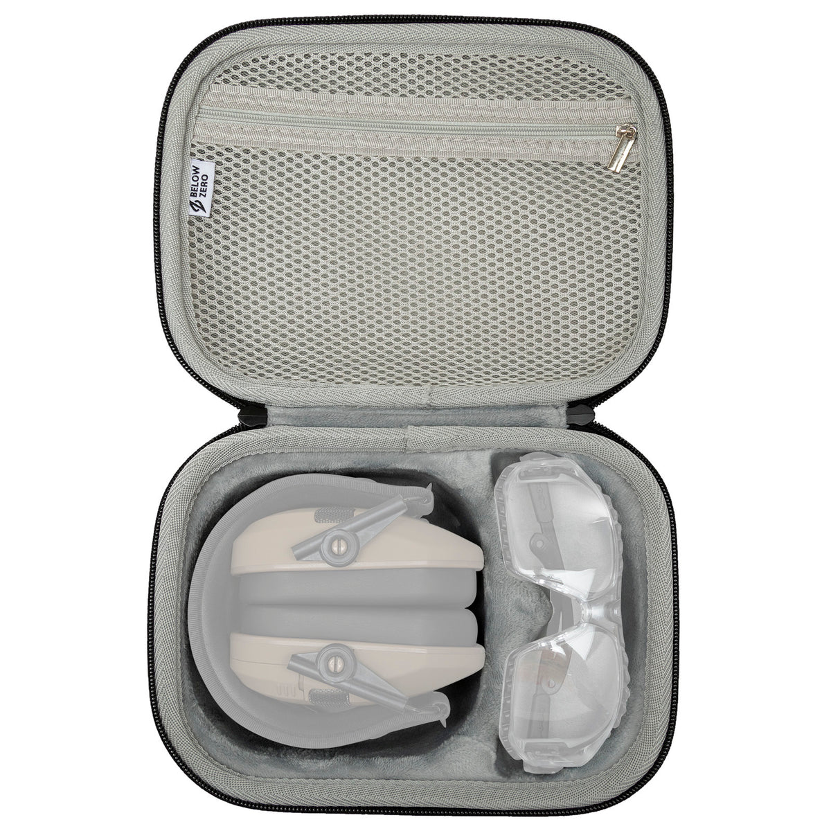 Below Zero Hearing Protection and Safety Glasses Case with Protection Glasses