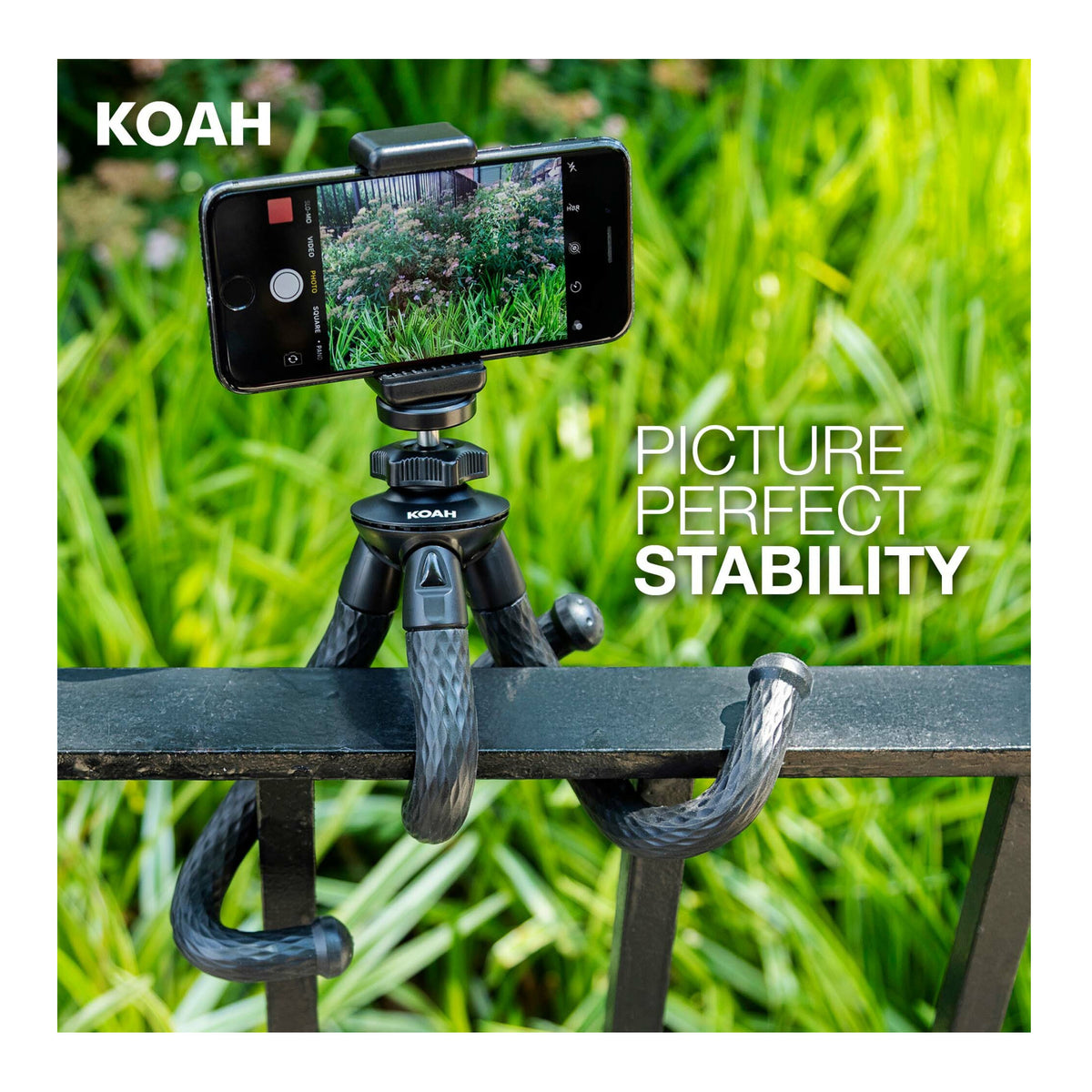Koah Kanguru 12-Inch Flexible Waterproof Tripod with Bluetooth for iPhone, Galaxy, Go Pro Cameras