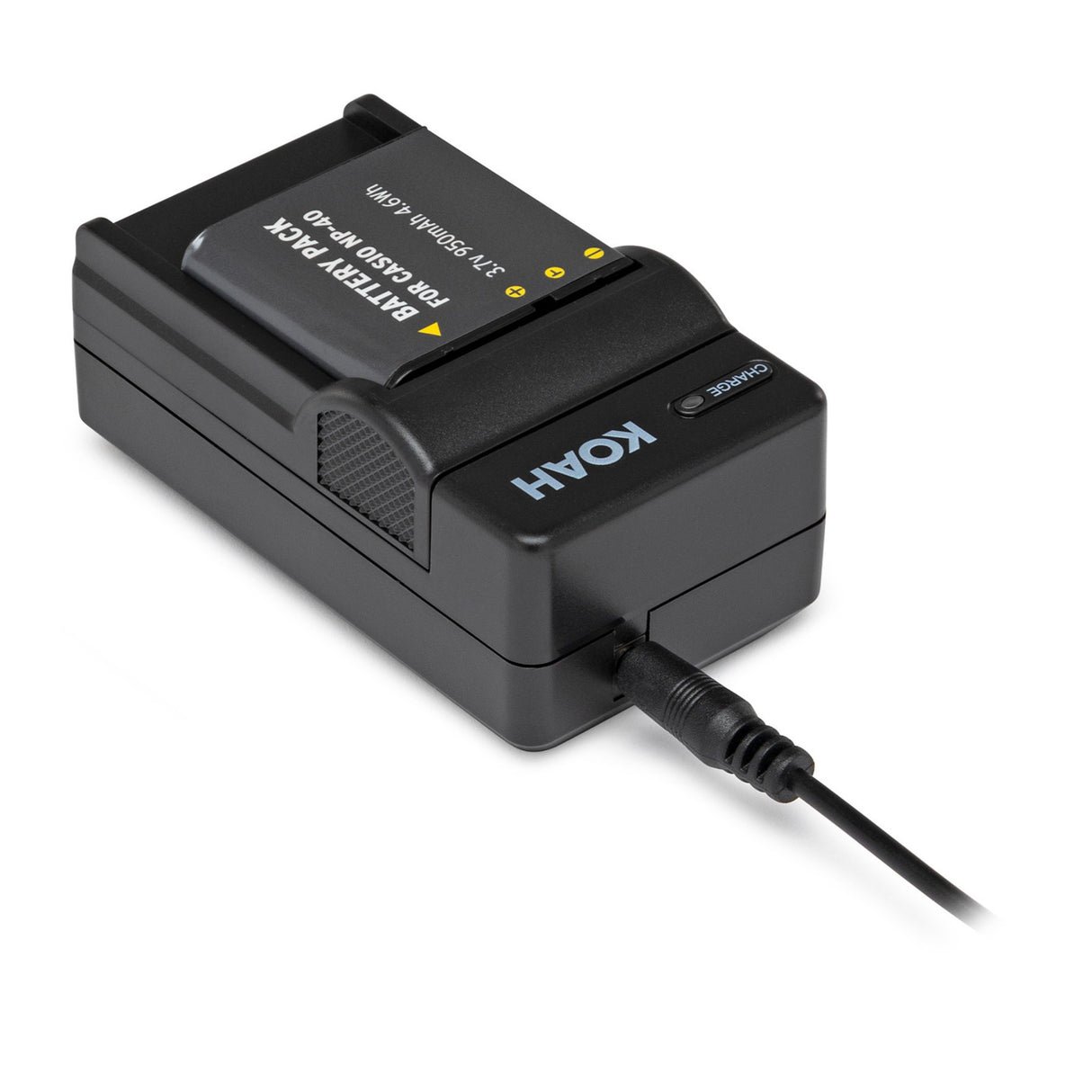 Koah Rechargeable Lithium-Ion Battery and Charger Kit Compatible with Casio NP-40 and Kodak LB-060