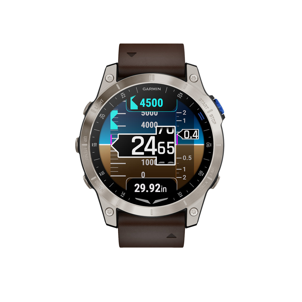 Garmin D2 Mach 1 Aviator Smartwatch with Oxford Brown Leather Band
