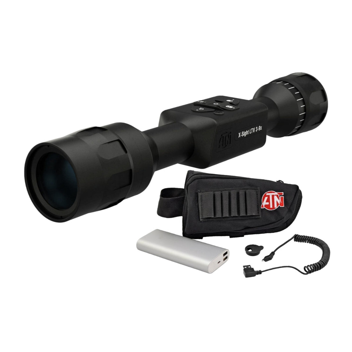 ATN X-Sight LTV 3-9x Day/Night Hunting Rifle Scope with Battery Pack Weapon Kit