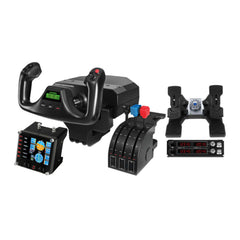 Logitech G Saitek Flight Yoke System with Rudder Pedals and Instrument Panel Bundle
