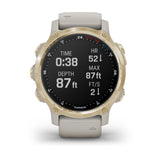 Descent Mk2S GPS Diving Smartwatch (43mm, Light Gold/Light Sand Silicone Band)
