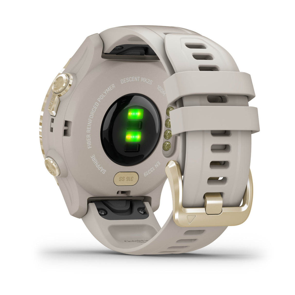 Descent Mk2S GPS Diving Smartwatch (43mm, Light Gold/Light Sand Silicone Band)