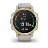 Descent Mk2S GPS Diving Smartwatch (43mm, Light Gold/Light Sand Silicone Band)