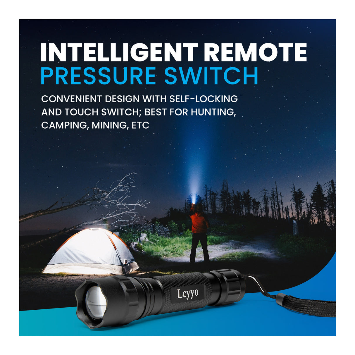 Tactical Rechargeable Flashlight with Picatinny Rail Mount