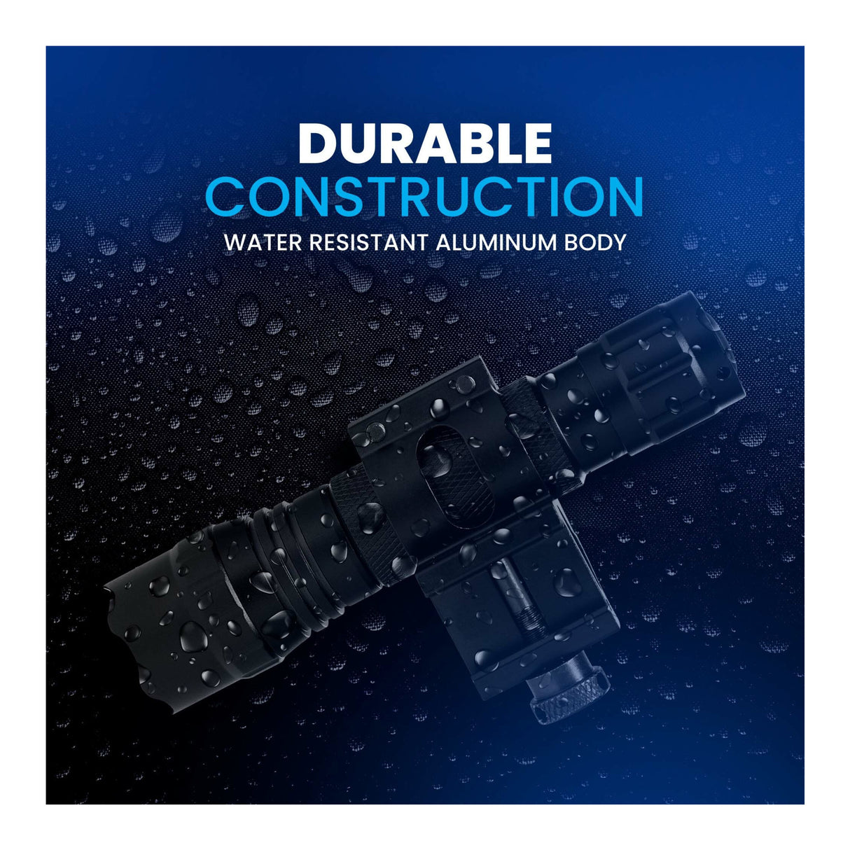 Tactical Rechargeable Flashlight with Picatinny Rail Mount