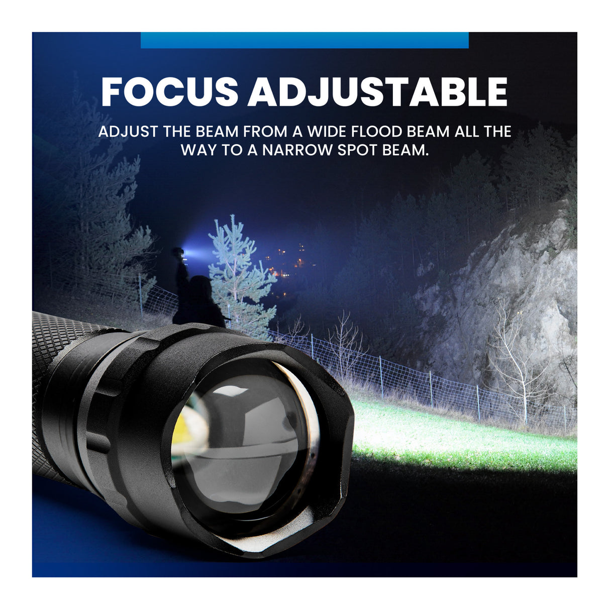 Tactical Rechargeable Flashlight with Picatinny Rail Mount