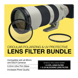 Koah 95mm Circular Polarizing and UV Protective Lens Filter Bundle