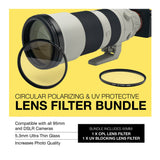 Koah 95mm Circular Polarizing and UV Protective Lens Filter Bundle (Open Box)