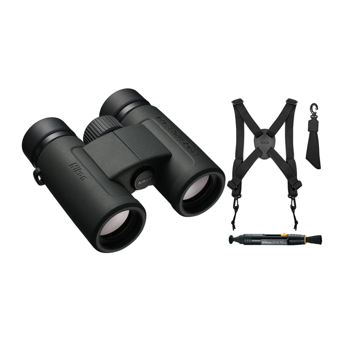 Nikon Prostaff P3 10X30 Binoculars with Harness and Lens Pen Cleaning System