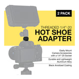 Koah Hot Shoe to 1/4-Inch-20 Male Post Adapter (2-Pack)