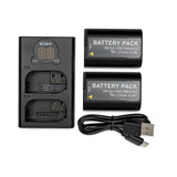 Koah 2-Pack Rechargeable 2250mAh Batteries and Dual USB-C LCD Charger for Panasonic DMW-BLK22