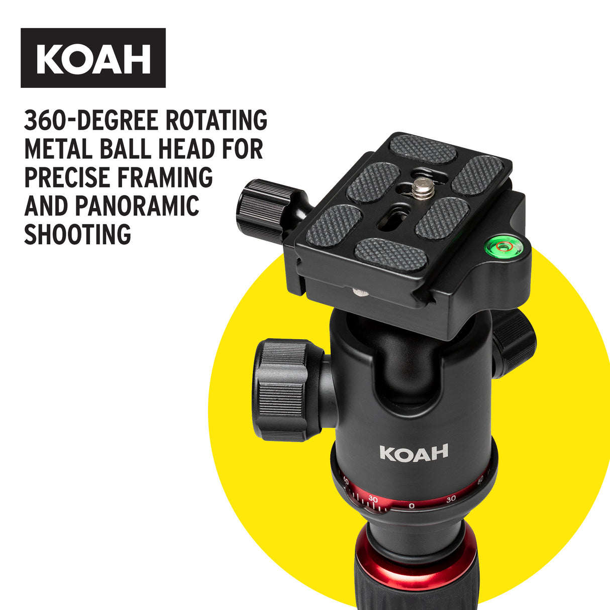Koah Perihelion Professional 5' Lightweight Aluminum Camera Tripod with 360-Degree Ball Head