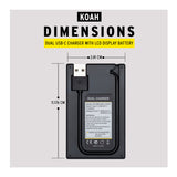 Koah Dual USB-C Charger with LCD Display for Nikon EN-EL15 Battery
