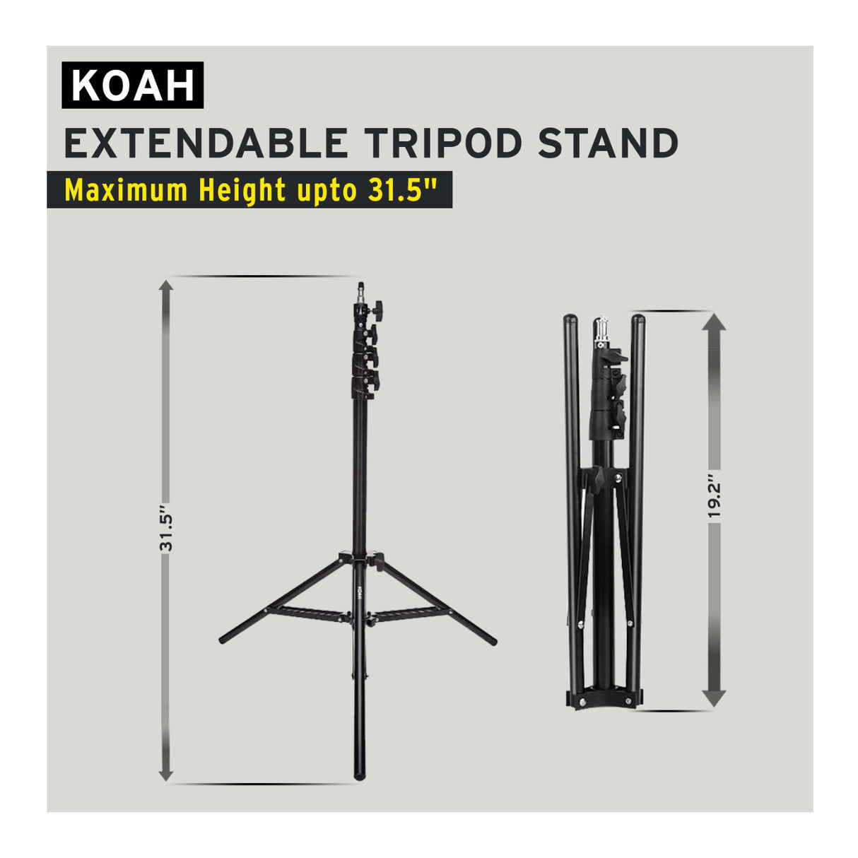 Koah SOL SPHERE 19" 55W Ring Light Kit with Carrying Bag and Smartphone Holder for Content Creation