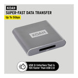 Koah Pro USB 3.1 Type-C XQD Compact Aluminum Shell Card Reader