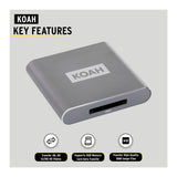 Koah Pro USB 3.1 Type-C XQD Compact Aluminum Shell Card Reader