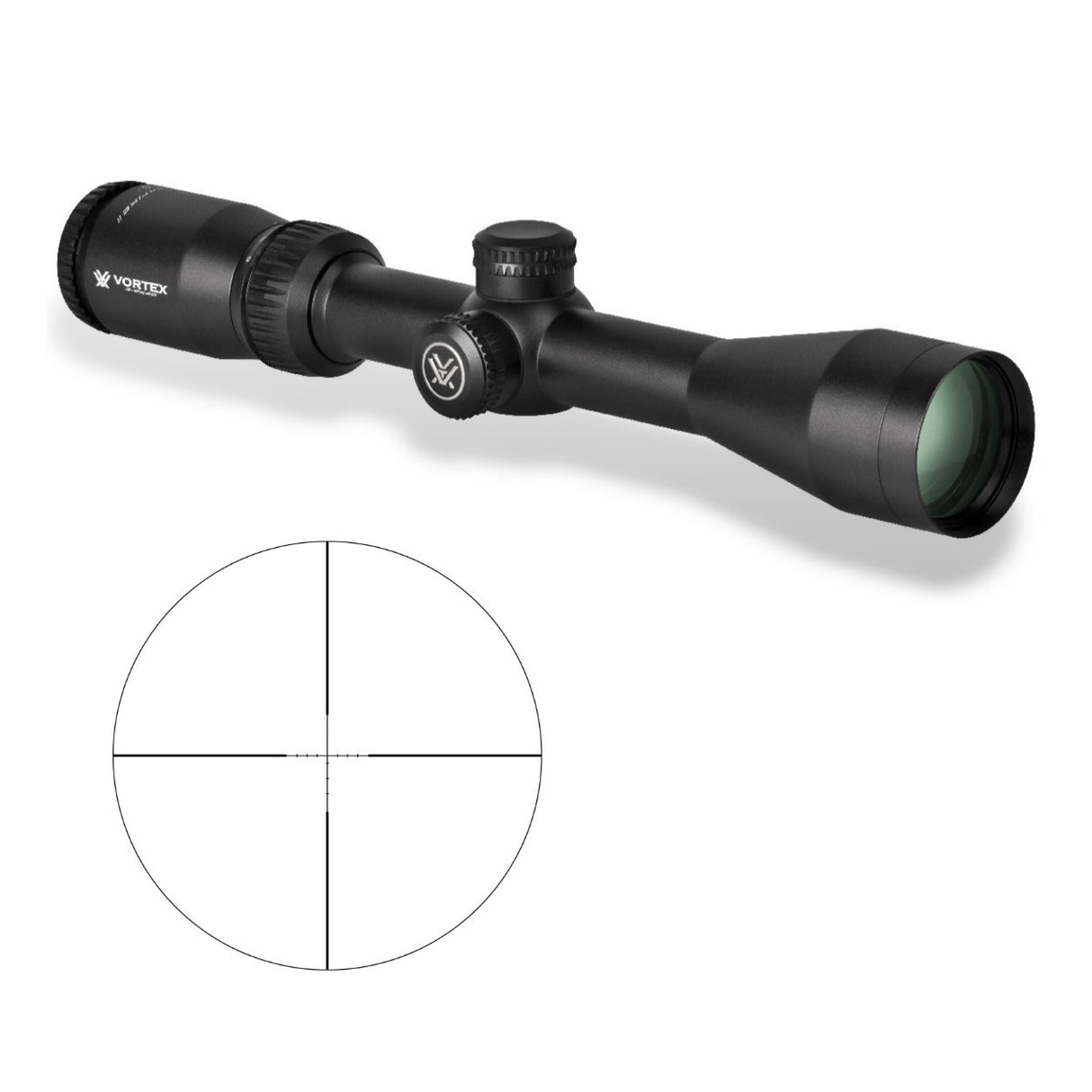Vortex Crossfire II 3-9x40 Scope (Dead-Hold BDC MOA Reticle) With 1-inch Scope Rings and Hat