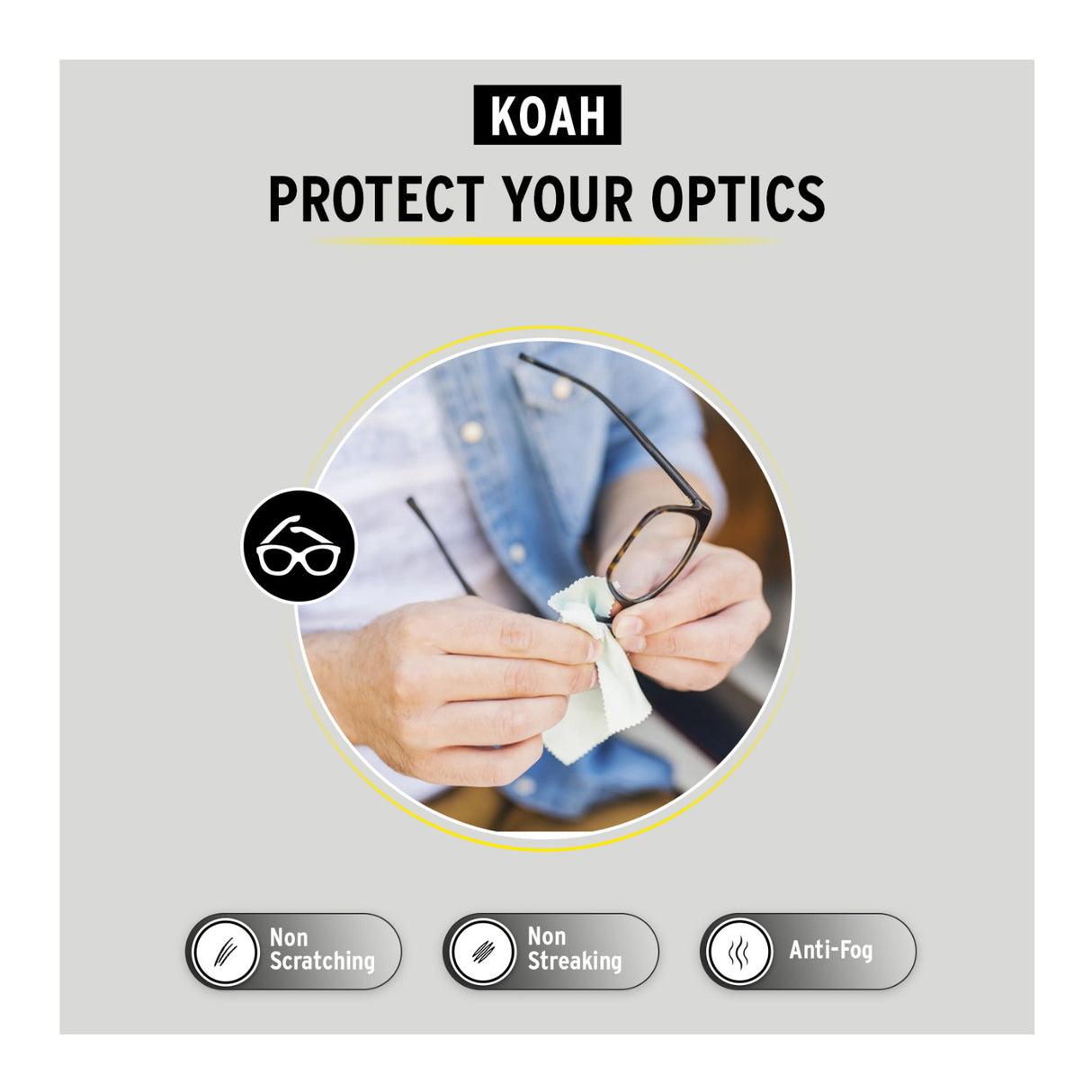 Koah PRO Pre-Moistened Lens Cleaning Wipes (400-Pack)